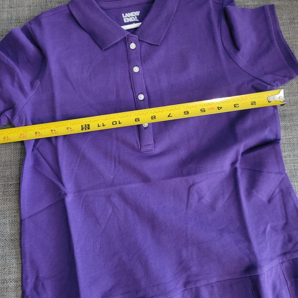 Lands End Girls Short Sleeve Polo Mesh Dress at Knee Size 14 - Purple - Picture 7 of 9